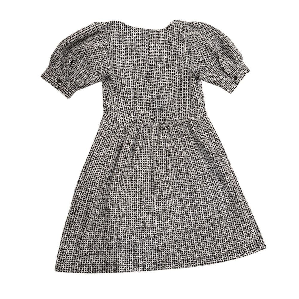 LOFT Gray Textured Puff Sleeve Dress - Picture 9 of 10